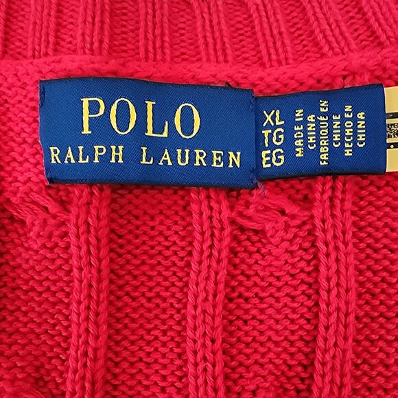 Polo Ralph Lauren Cable Knit Crewneck Short Sleeve Pullover Sweater Women's XL - Picture 2 of 9